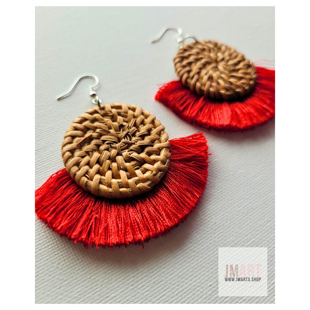 "Fan the Flame" of faith red earrings