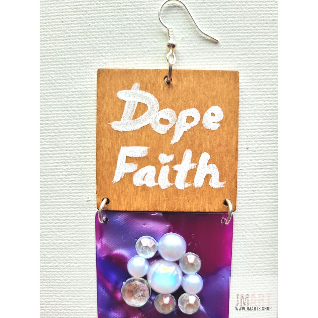 "Dope Faith" bold statement earrings
