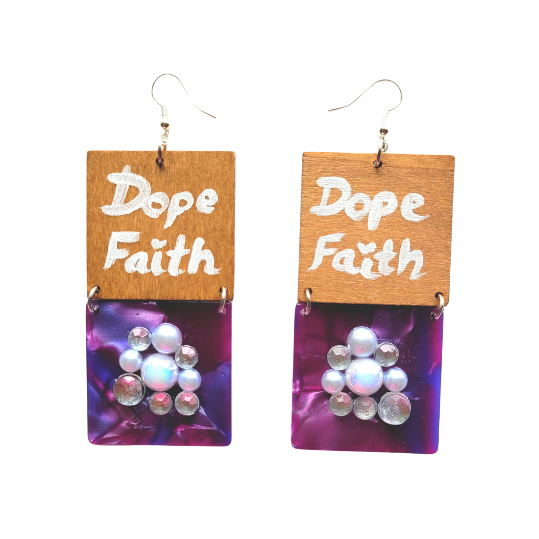 "Dope Faith" bold statement earrings