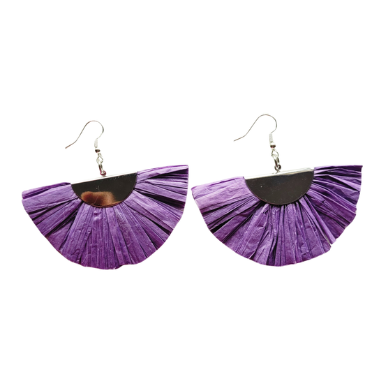 "RADIANCE" purple fan earrings