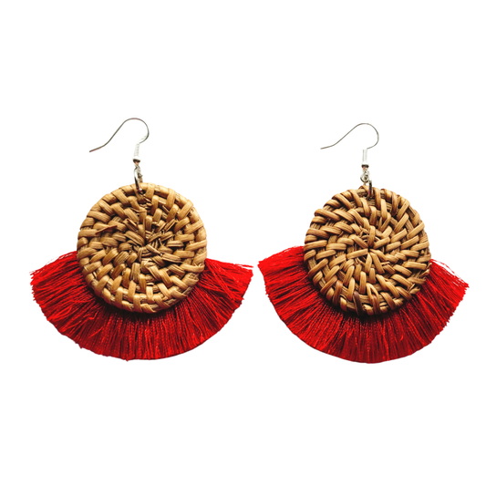 "Fan the Flame" of faith red earrings