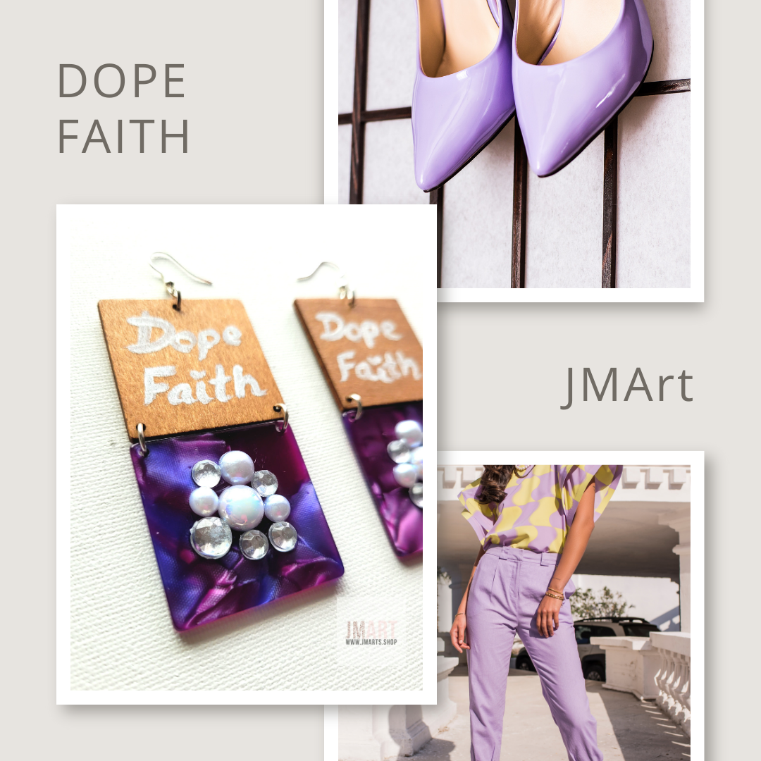 "Dope Faith" bold statement earrings