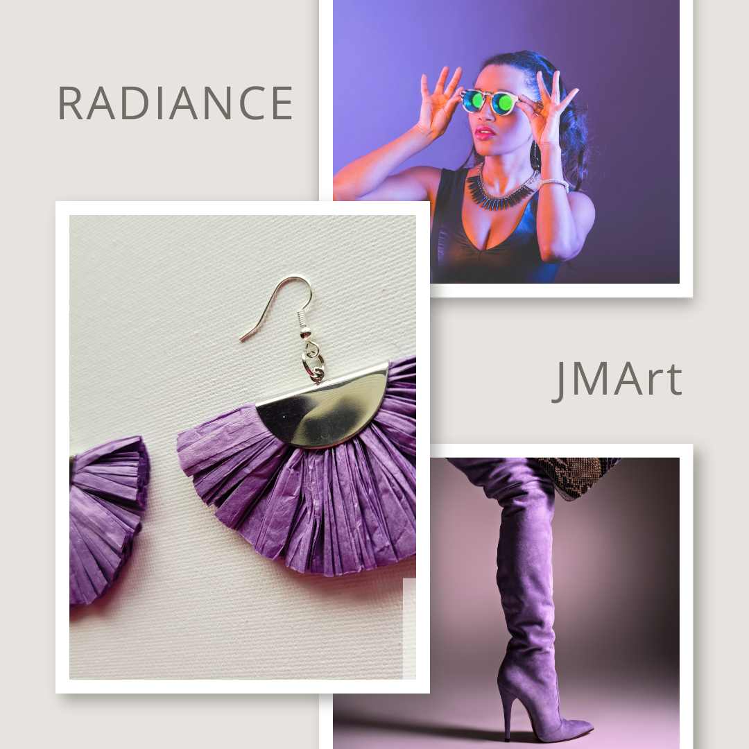 "RADIANCE" purple fan earrings