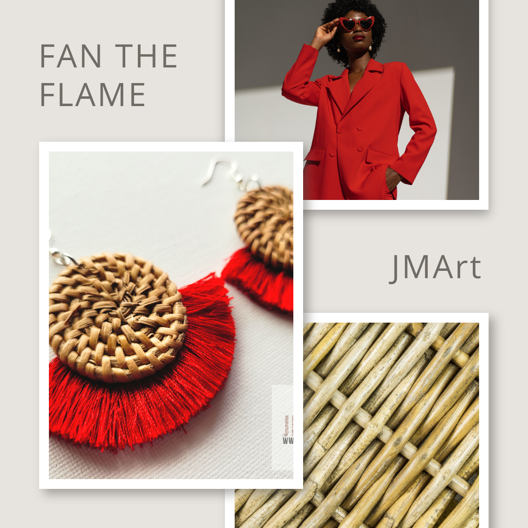 "Fan the Flame" of faith red earrings