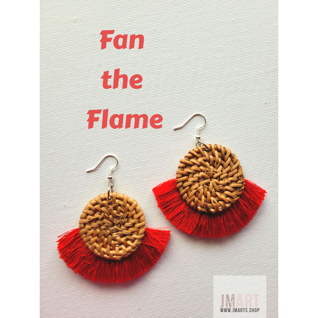 "Fan the Flame" of faith red earrings