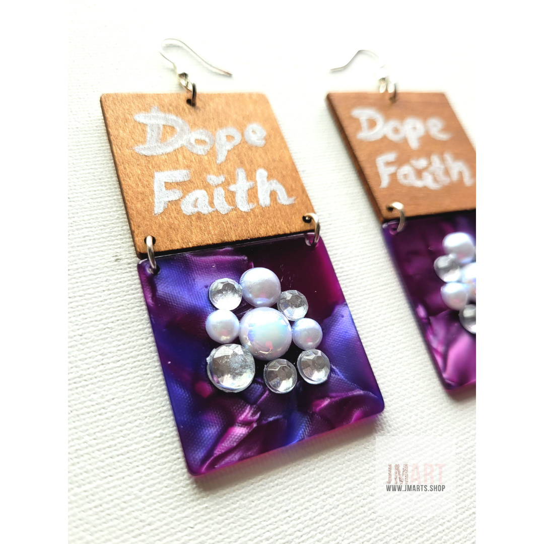 "Dope Faith" bold statement earrings