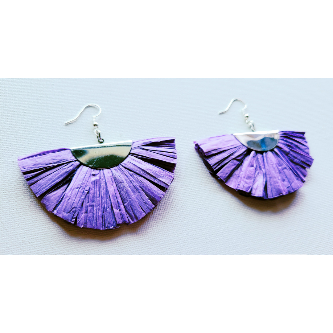 "RADIANCE" purple fan earrings