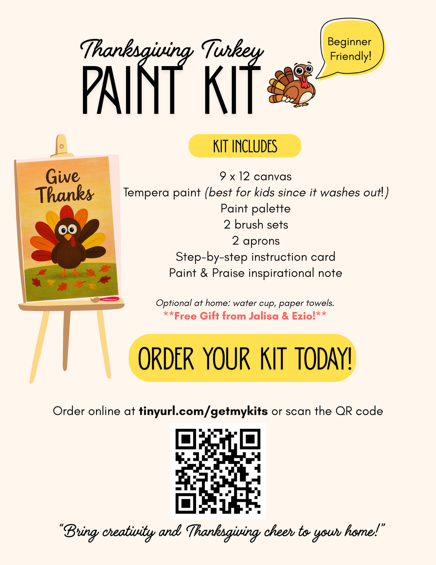 ‘Thankful Turkey’ Paint Kit for Two